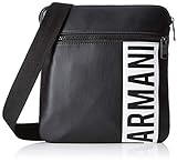 Armani Exchange - Small Flat Crossbody Bag, Bolso bandolera Hombre, Negro (Black), 23 x 21 x 2 cm (H x W x T)